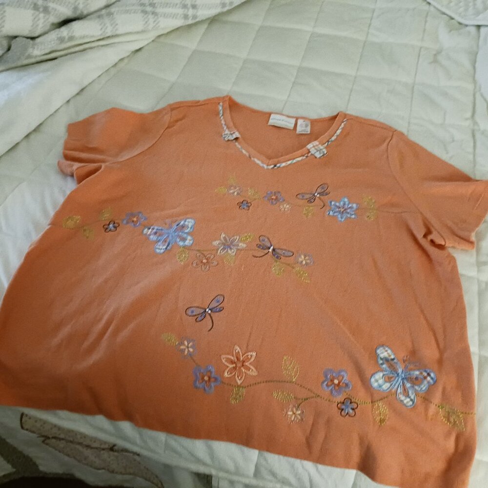 Alfred Dunner Cute Casual Top Size 2x